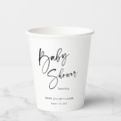 Zwart-wit Baby shower Papieren Bekers (Voorkant)