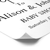 Zwart-Wit Baby Shower Poster (Hoek)