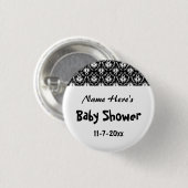 Zwart-wit Baby shower Ronde Button 3,2 Cm (Voorkant /achterkant)