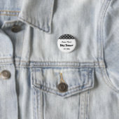 Zwart-wit Baby shower Ronde Button 3,2 Cm (In situ)