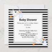 Zwart-wit baby shower Spot Stork Kaart (Voorkant)