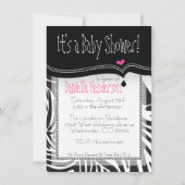 Zwart-wit Baby shower uitnodigen Kaart (Achterkant)