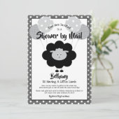 Zwart Wit Baby shower van Mail Lamb Chic Modern Kaart (Staand voorkant)