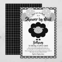 Zwart Wit Baby shower van Mail Lamb Chic Modern Kaart