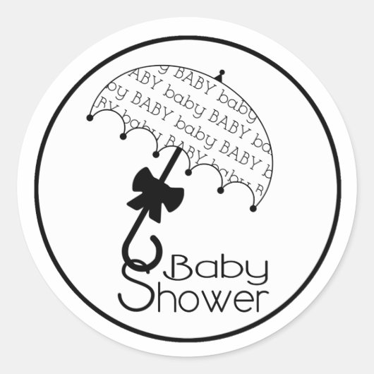 Zwart-wit Baby showers paraplu Sticker (Voorkant)