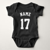 Zwart-wit Baby | Sport Jersey Design Romper (Voorkant)