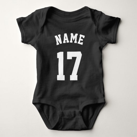 Zwart-wit Baby | Sport Jersey Design Romper (Voorkant)