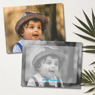 Zwart-wit babyfoto briefpapier notitiekaart kaart