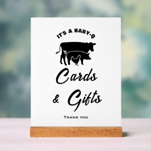 Zwart Wit BabyQ Baby shower Kaarten & Geschenken T Acryl Bord