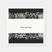 Zwart & Wit Baby's Adem Bloemen Trouwservetten Servetten (Voorkant)