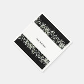 Zwart & Wit Baby's Adem Bloemen Trouwservetten Servetten (Hoek)