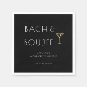 Zwart-wit Bach en Boujee Bachelorette Party Servet