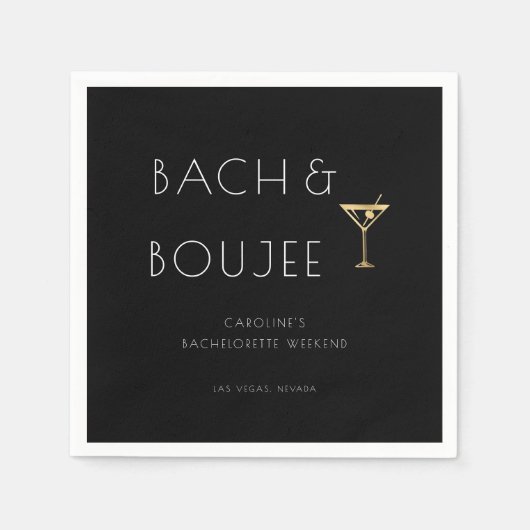 Zwart-wit Bach en Boujee Bachelorette Party Servet (Voorkant)