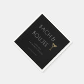 Zwart-wit Bach en Boujee Bachelorette Party Servet (Hoek)