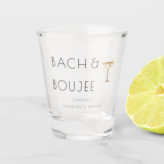 Zwart-wit Bach en Boujee Bachelorette Party Shot Glas (Voorkant)