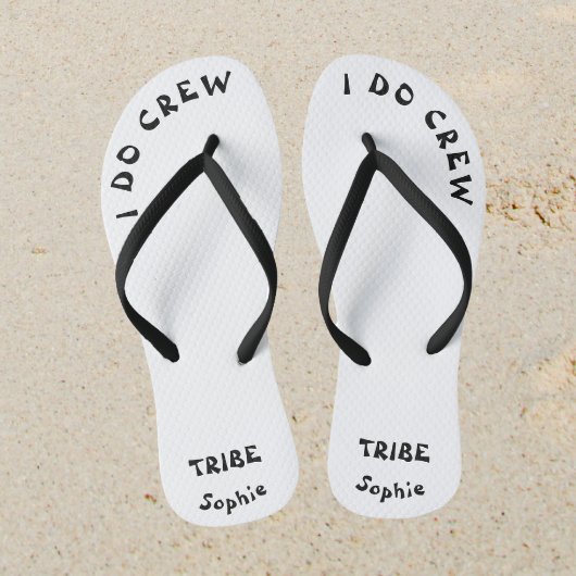 Zwart-wit Bachelorette Bride Tribe Naam Teenslippers
