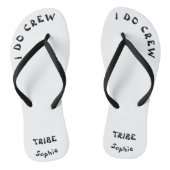Zwart-wit Bachelorette Bride Tribe Naam Teenslippers (Voetbed)