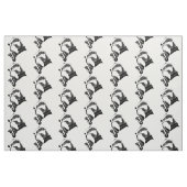 Zwart-wit Badger Saxofoon Gepersonaliseerd Stof (Fat Quarter)