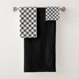Zwart-wit badhanddoekenset bad handdoek