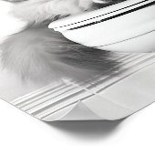 Zwart-Wit Badkamer Kat Print, Grappige Posters, Poster (Hoek)