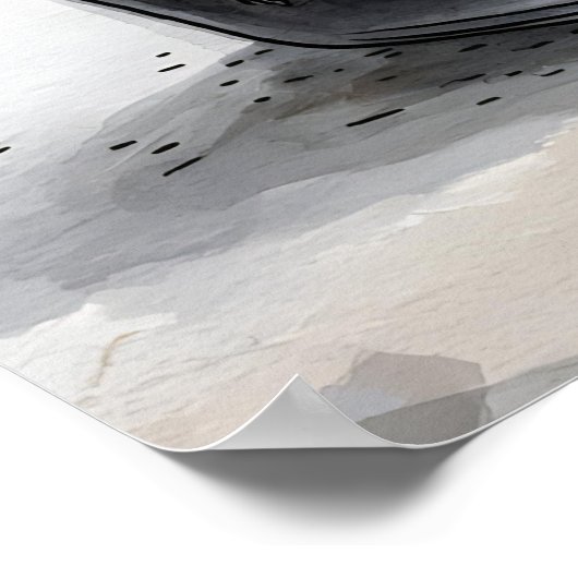 Zwart-wit badkamer kunst, grappig, modern, muur poster (Hoek)