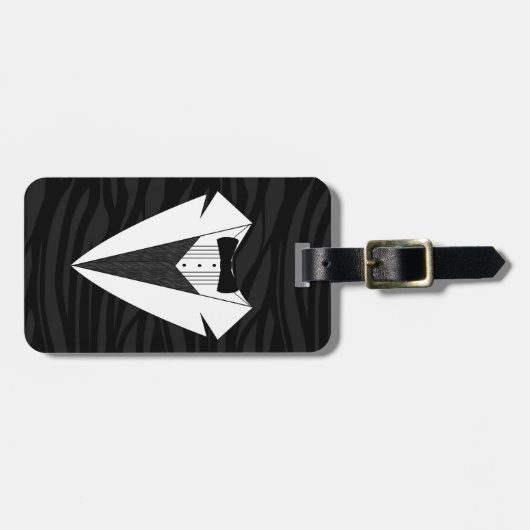 Zwart/wit Bagagelabel (Voorkant horizontaal)