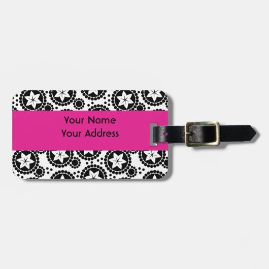 Zwart wit Bagagelabel (Voorkant horizontaal)