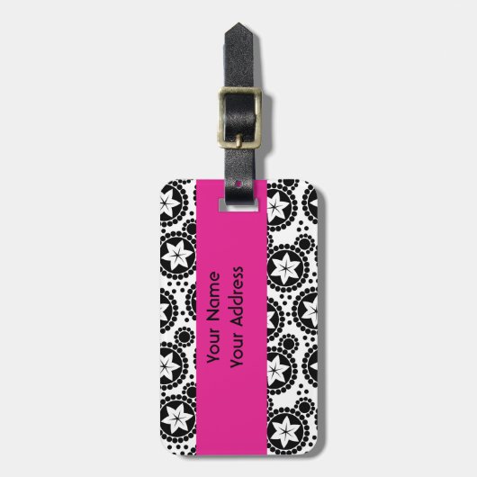 Zwart wit Bagagelabel (Voorkant verticaal)