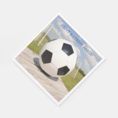 Zwart-wit bal en doel voetbal verjaardag servet (Hoek)