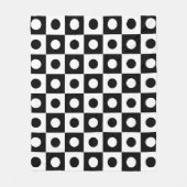 Zwart wit bal vierkante cirkel geometrisch patroon fleece deken (Voorkant)