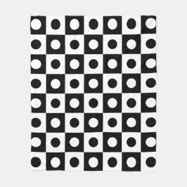 Zwart wit bal vierkante cirkel geometrisch patroon fleece deken