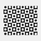 Zwart wit bal vierkante cirkel geometrisch patroon fleece deken (Voorkant (Horizontaal))
