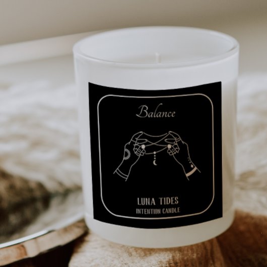 Zwart-wit balanceerlabel vierkante sticker