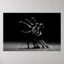 Zwart-wit ballet Foto van het Poster van Ballerina
