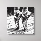 Zwart-wit ballet Slippers Stretched Canvas (Voorkant)