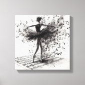 Zwart-wit ballet Slippers Stretched Canvas (Voorkant)