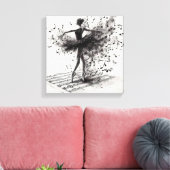 Zwart-wit ballet Slippers Stretched Canvas (Insitu (Woonkamer))