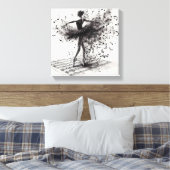 Zwart-wit ballet Slippers Stretched Canvas (Insitu (Slaapkamer))