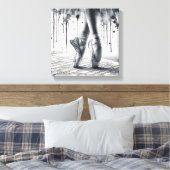 Zwart-wit ballet Slippers Stretched Canvas Afdruk (Insitu (Slaapkamer))