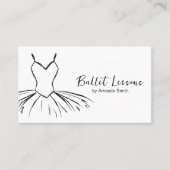 Zwart-wit balletdansstudio instructeur visitekaartje (Voorkant)