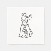 Zwart-wit Ballroom Dansers Bruiloft Cocktail Servet (Voorkant)