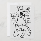 Zwart-wit Ballroom Dansers Bruiloft Kaart (Voorkant)