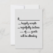 Zwart-wit Ballroom dansers RSVP Kaartje (Achterkant)