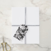 Zwart-wit Bamboe Plant Cadeaulabel (Met Touw)