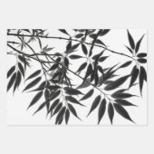 Zwart-wit Bamboe Plant Inpakpapier Vel (Voorkant)