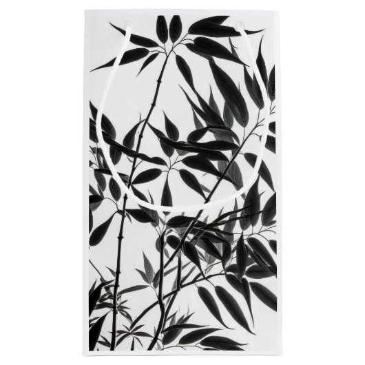 Zwart-wit Bamboe Plant Klein Cadeauzakje (Achterkant)