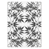 Zwart-wit Bamboe Plant Tafelkleed (Voorkant)