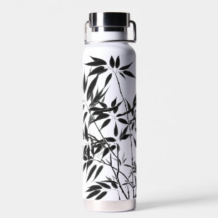Zwart-wit Bamboe Plant Waterfles