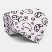 Zwart-wit Bandana Print stropdas (Opgerold)
