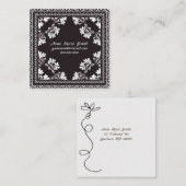 Zwart-wit bandenontwerp vierkante visitekaartje (Voorkant / Achterkant)